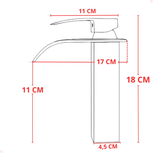 TORNEIRA DE BANHEIRO CASCATA BAIXA CROMADA MONOCOMANDO