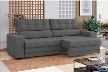 SOFÁ RETRÁTIL RECLINÁVEL VELUDO 3 LUGARES