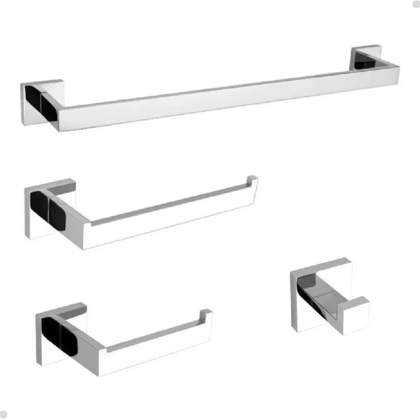 KIT PARA BANHEIRO CROMADO GOURMET