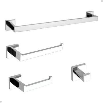 KIT PARA BANHEIRO CROMADO GOURMET